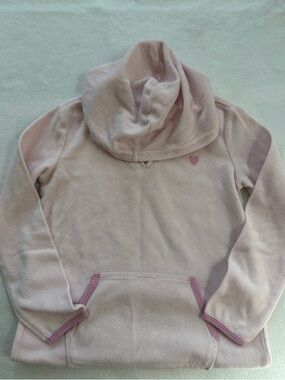 OshKosh B'gosh Pale Pink Hooded Fleece Pullover with Heart Accent
